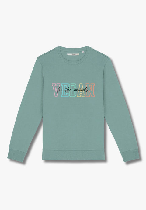 Vegan for the Animals bunt - Sweatshirt aus Bio-Baumwollmix
