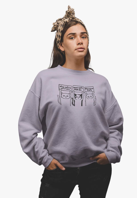 Cats für Tierrechte - Sweatshirt aus Bio-Baumwollmix