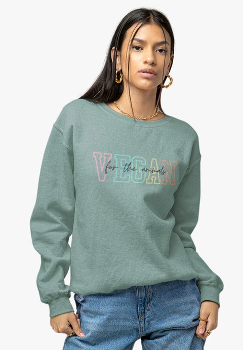 Vegan for the Animals bunt - Sweatshirt aus Bio-Baumwollmix