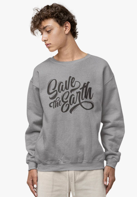 Save the Earth - Sweatshirt aus Bio-Baumwollmix black