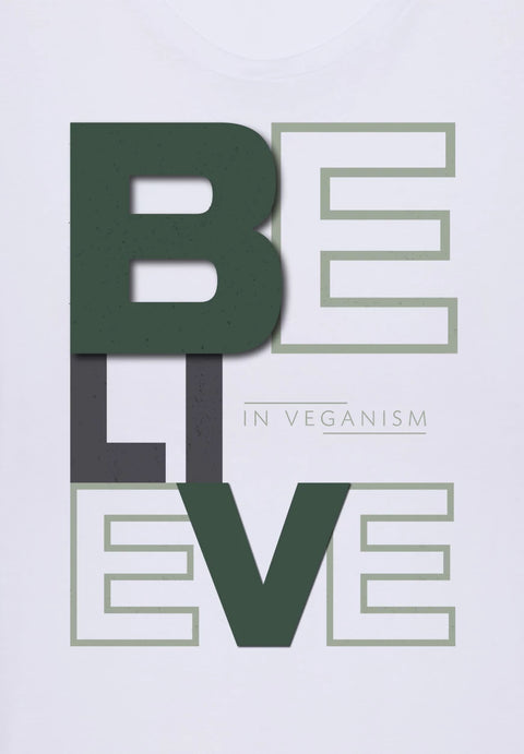 Believe in Veganism - T-Shirt aus Bio-Baumwolle