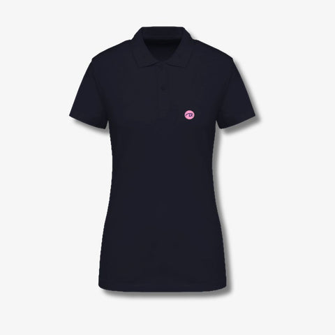 Klassisches Polohemd aus Pikee mit gesticktem rosa/ navy Logo Icon