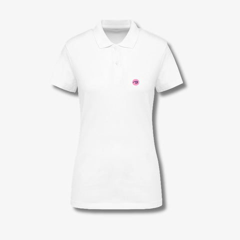 Klassisches Polohemd aus Pikee mit gesticktem rosa/ navy Logo Icon